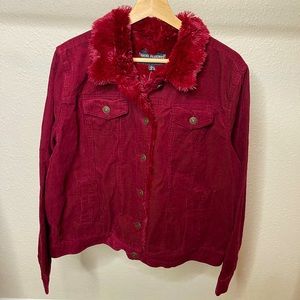 New. Jason Maxwell red outwear collection jacket. Size Large. Final sale.